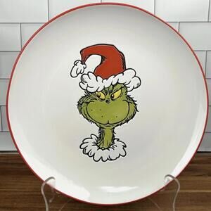 Dr. Seuss Grinch Who Stole Christmas 10.5” Ceramic Dinner Plate NEW